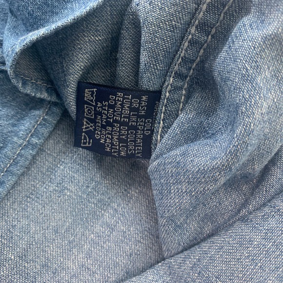 VTG Col. Littleton Mens Shirt 2XL Blue Medium Wash Denim Snap Front Western - Picture 9 of 10